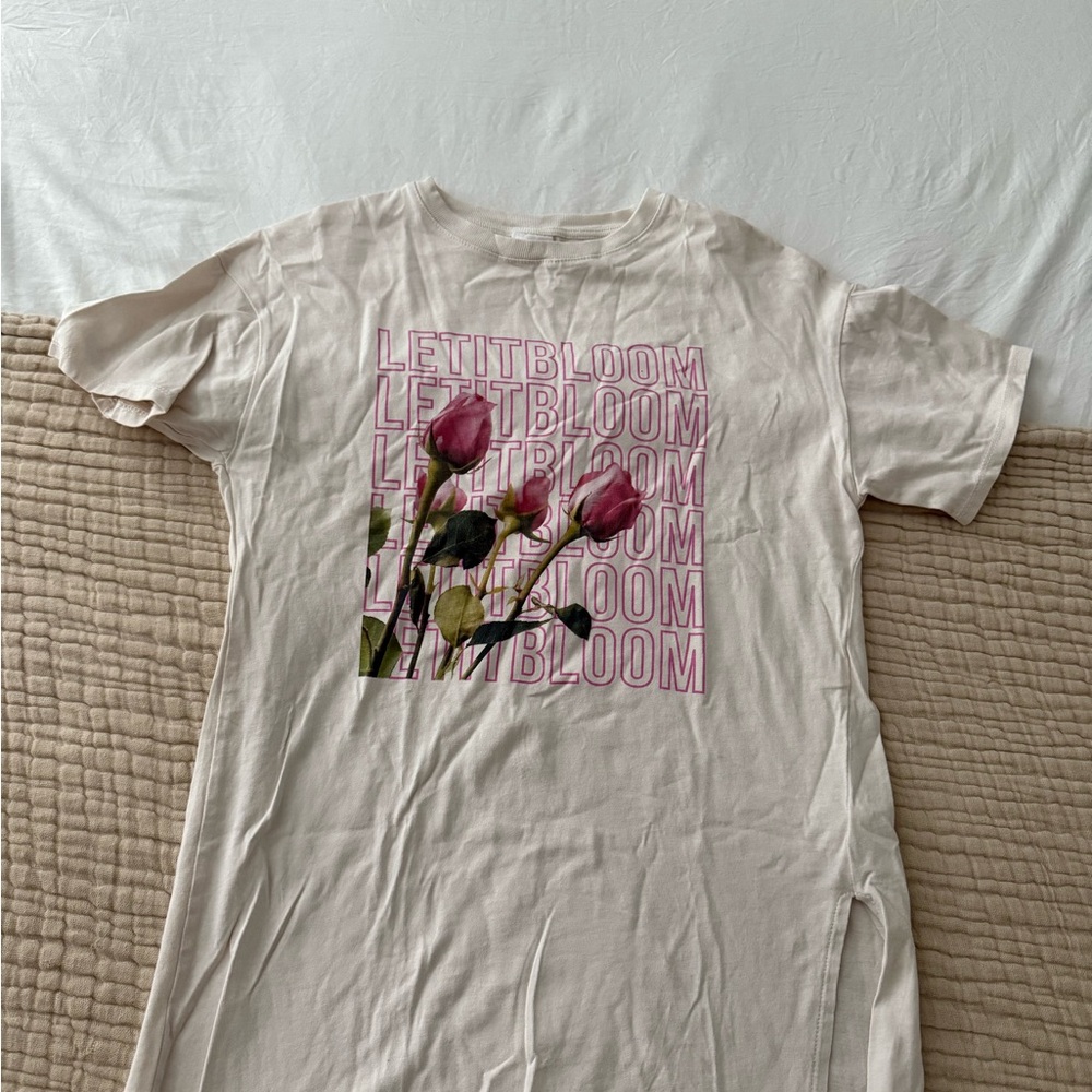 Zara Kids Cream Shirt with Pink Floral Design